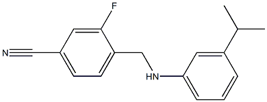 3-fluoro-4-({[3-(propan-2-yl)phenyl]amino}methyl)benzonitrile 化学構造式