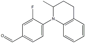 3-fluoro-4-(2-methyl-1,2,3,4-tetrahydroquinolin-1-yl)benzaldehyde 化学構造式