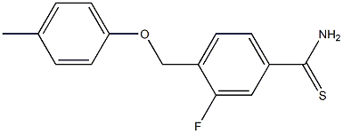 3-fluoro-4-(4-methylphenoxymethyl)benzene-1-carbothioamide|