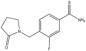 3-fluoro-4-[(2-oxopyrrolidin-1-yl)methyl]benzenecarbothioamide Struktur