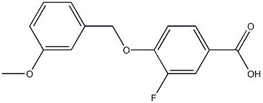3-fluoro-4-[(3-methoxyphenyl)methoxy]benzoic acid 化学構造式