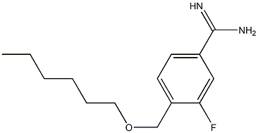 3-fluoro-4-[(hexyloxy)methyl]benzene-1-carboximidamide,,结构式