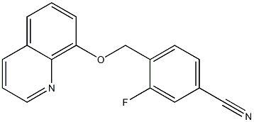 3-fluoro-4-[(quinolin-8-yloxy)methyl]benzonitrile|