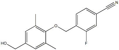 3-fluoro-4-[4-(hydroxymethyl)-2,6-dimethylphenoxymethyl]benzonitrile,,结构式