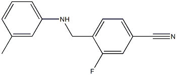 3-fluoro-4-{[(3-methylphenyl)amino]methyl}benzonitrile,,结构式