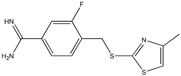 3-fluoro-4-{[(4-methyl-1,3-thiazol-2-yl)sulfanyl]methyl}benzene-1-carboximidamide Structure