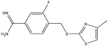 3-fluoro-4-{[(4-methyl-1,3-thiazol-2-yl)sulfanyl]methyl}benzene-1-carboximidamide 结构式