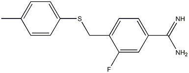 3-fluoro-4-{[(4-methylphenyl)sulfanyl]methyl}benzene-1-carboximidamide Struktur