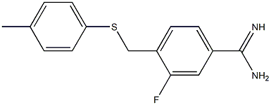 3-fluoro-4-{[(4-methylphenyl)sulfanyl]methyl}benzene-1-carboximidamide 化学構造式