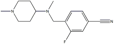 3-fluoro-4-{[methyl(1-methylpiperidin-4-yl)amino]methyl}benzonitrile Structure