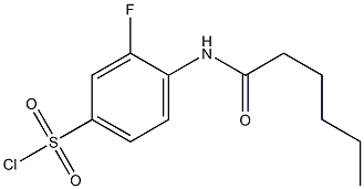 3-fluoro-4-hexanamidobenzene-1-sulfonyl chloride 化学構造式