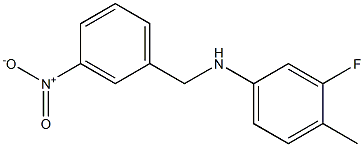 3-fluoro-4-methyl-N-[(3-nitrophenyl)methyl]aniline 化学構造式