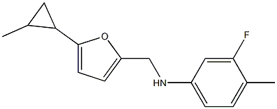 3-fluoro-4-methyl-N-{[5-(2-methylcyclopropyl)furan-2-yl]methyl}aniline Structure