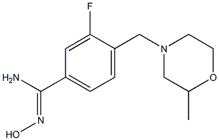 3-fluoro-N'-hydroxy-4-[(2-methylmorpholin-4-yl)methyl]benzenecarboximidamide 化学構造式