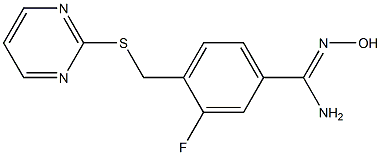 3-fluoro-N'-hydroxy-4-[(pyrimidin-2-ylsulfanyl)methyl]benzene-1-carboximidamide