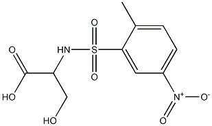 3-hydroxy-2-[(2-methyl-5-nitrobenzene)sulfonamido]propanoic acid Structure