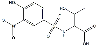 3-hydroxy-2-[(4-hydroxy-3-nitrobenzene)sulfonamido]butanoic acid Struktur