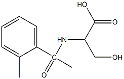 3-hydroxy-2-[1-(2-methylphenyl)acetamido]propanoic acid 化学構造式