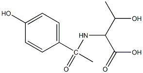3-hydroxy-2-[1-(4-hydroxyphenyl)acetamido]butanoic acid 化学構造式