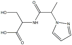 3-hydroxy-2-[2-(1H-pyrazol-1-yl)propanamido]propanoic acid 结构式