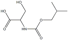 3-hydroxy-2-{[(2-methylpropoxy)carbonyl]amino}propanoic acid 化学構造式