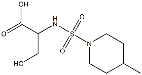 3-hydroxy-2-{[(4-methylpiperidine-1-)sulfonyl]amino}propanoic acid Structure