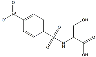 3-hydroxy-2-{[(4-nitrophenyl)sulfonyl]amino}propanoic acid 结构式