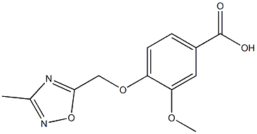 3-methoxy-4-[(3-methyl-1,2,4-oxadiazol-5-yl)methoxy]benzoic acid,,结构式