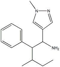 3-methyl-1-(1-methyl-1H-pyrazol-4-yl)-2-phenylpentan-1-amine 结构式