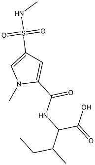 3-methyl-2-[({1-methyl-4-[(methylamino)sulfonyl]-1H-pyrrol-2-yl}carbonyl)amino]pentanoic acid Struktur