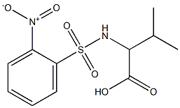 3-methyl-2-[(2-nitrobenzene)sulfonamido]butanoic acid 结构式