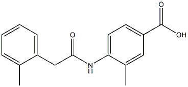 3-methyl-4-[2-(2-methylphenyl)acetamido]benzoic acid 结构式