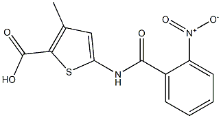 3-methyl-5-[(2-nitrobenzene)amido]thiophene-2-carboxylic acid|