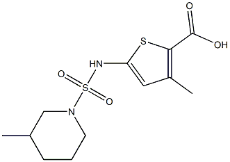 3-methyl-5-{[(3-methylpiperidine-1-)sulfonyl]amino}thiophene-2-carboxylic acid 结构式