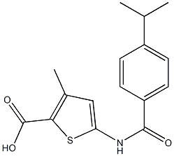 3-methyl-5-{[4-(propan-2-yl)benzene]amido}thiophene-2-carboxylic acid Struktur