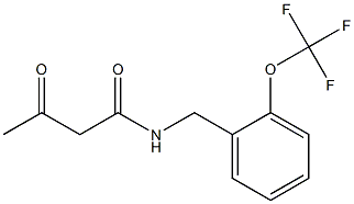 3-oxo-N-{[2-(trifluoromethoxy)phenyl]methyl}butanamide,,结构式