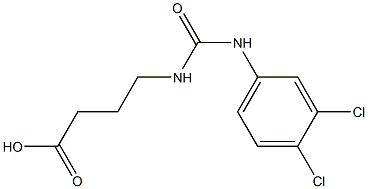 4-({[(3,4-dichlorophenyl)amino]carbonyl}amino)butanoic acid 化学構造式
