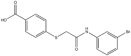 4-({[(3-bromophenyl)carbamoyl]methyl}sulfanyl)benzoic acid 化学構造式