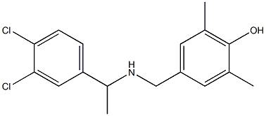 4-({[1-(3,4-dichlorophenyl)ethyl]amino}methyl)-2,6-dimethylphenol 化学構造式