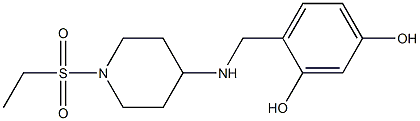 4-({[1-(ethanesulfonyl)piperidin-4-yl]amino}methyl)benzene-1,3-diol 化学構造式