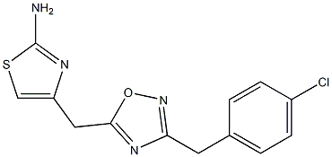 4-({3-[(4-chlorophenyl)methyl]-1,2,4-oxadiazol-5-yl}methyl)-1,3-thiazol-2-amine 化学構造式