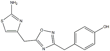 4-({5-[(2-amino-1,3-thiazol-4-yl)methyl]-1,2,4-oxadiazol-3-yl}methyl)phenol Structure