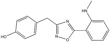 4-({5-[2-(methylamino)phenyl]-1,2,4-oxadiazol-3-yl}methyl)phenol Structure