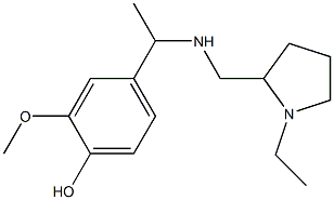 4-(1-{[(1-ethylpyrrolidin-2-yl)methyl]amino}ethyl)-2-methoxyphenol 结构式