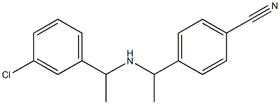 4-(1-{[1-(3-chlorophenyl)ethyl]amino}ethyl)benzonitrile Struktur