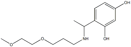4-(1-{[3-(2-methoxyethoxy)propyl]amino}ethyl)benzene-1,3-diol,,结构式