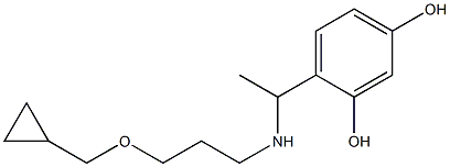 4-(1-{[3-(cyclopropylmethoxy)propyl]amino}ethyl)benzene-1,3-diol Struktur