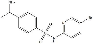 4-(1-aminoethyl)-N-(5-bromopyridin-2-yl)benzene-1-sulfonamide,,结构式