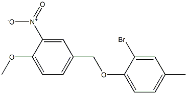 4-(2-bromo-4-methylphenoxymethyl)-1-methoxy-2-nitrobenzene,,结构式