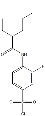 4-(2-ethylhexanamido)-3-fluorobenzene-1-sulfonyl chloride Structure